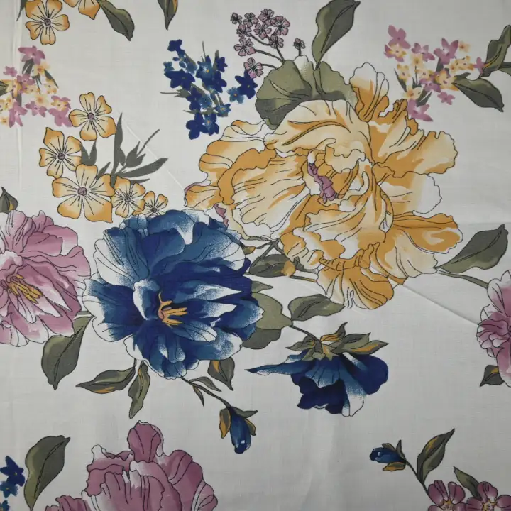 India Fabric for Shirt Cotton Plain Natural Woven Fabric Cotton Flower Printed color buy from India wholesaler bulk order at wholesale price free worldwide shipping Alibaba