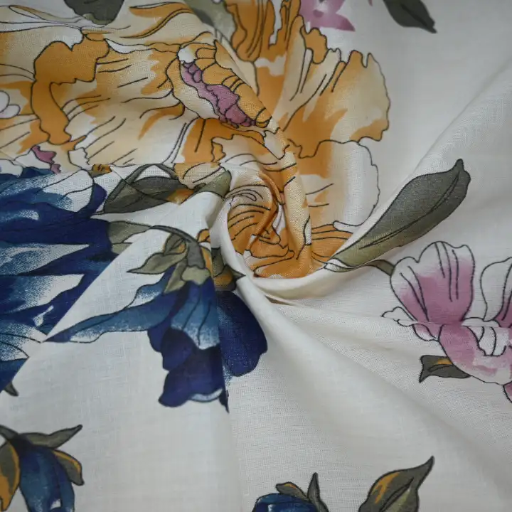 India Fabric for Shirt Cotton Plain Natural Woven Fabric Cotton Flower Printed color buy from India wholesaler bulk order at wholesale price free worldwide shipping Alibaba