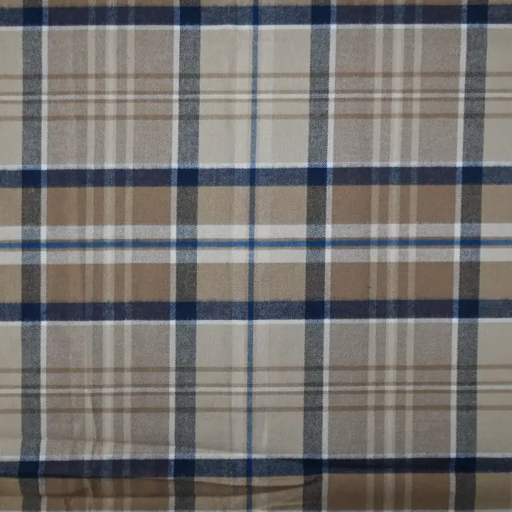 India Fabric for Pajamas Cotton YD Flannel Natural Woven Fabric Cotton Spandex Brown Check color buy from India wholesaler bulk order at wholesale price free worldwide shipping Alibaba