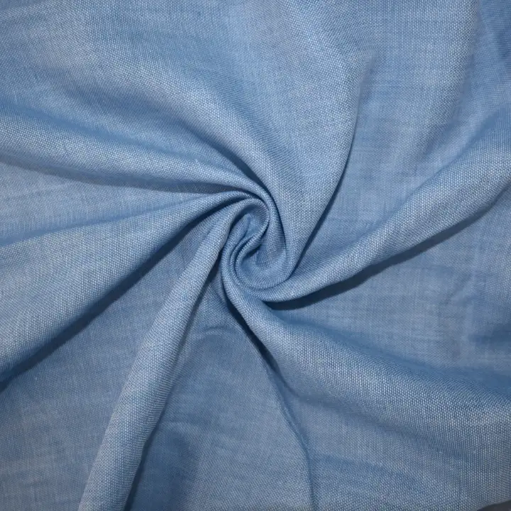 India Fabric for Shirt Cotton Double Layer Natural Woven Fabric Cotton Blue color buy from India wholesaler bulk order at wholesale price free worldwide shipping Alibaba