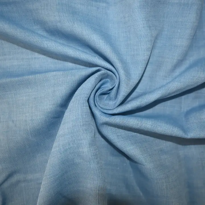 India Fabric for Shirt Cotton Double Layer Natural Woven Fabric Cotton Blue color buy from India wholesaler bulk order at wholesale price free worldwide shipping Alibaba