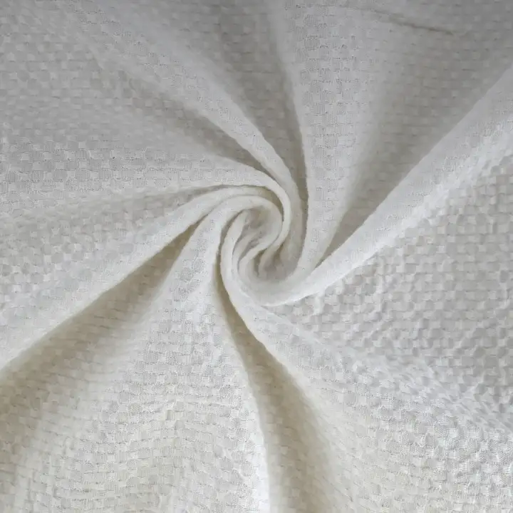 India Fabric for Shirt Cotton Dobby Natural Woven Fabric Cotton White color buy from India wholesaler bulk order at wholesale price free worldwide shipping Alibaba