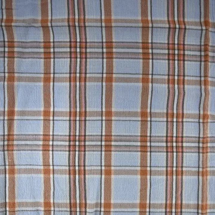 India Fabric for Shirt Viscose/Rayon Crepe Natural Woven Fabric Viscose Brown Blue Check color buy from India wholesaler bulk order at wholesale price free worldwide shipping Alibaba