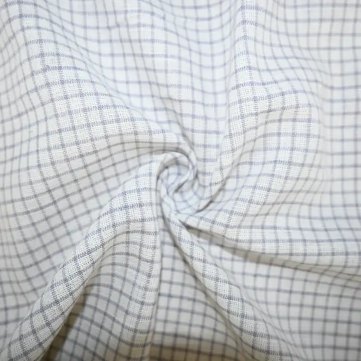 India Fabric for Shirt Cotton Plain Natural Woven Fabric Cotton Linen White Check color buy from India wholesaler bulk order at wholesale price free worldwide shipping Alibaba