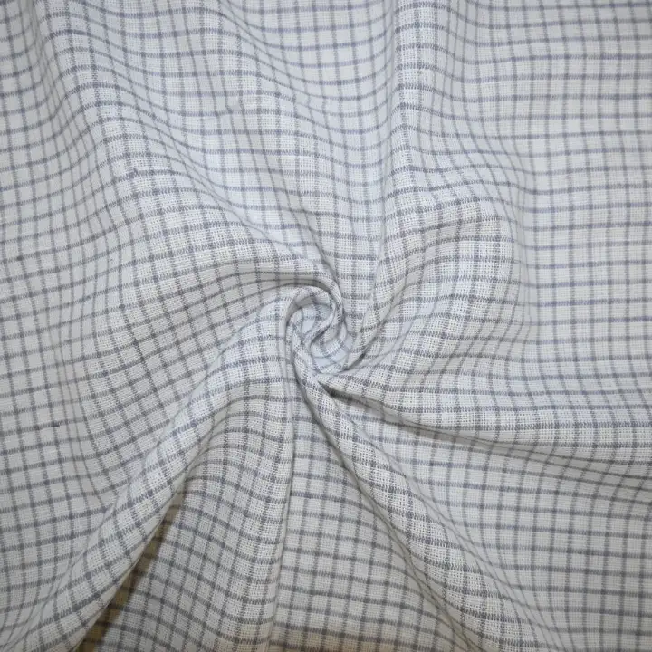 India Fabric for Shirt Cotton Plain Natural Woven Fabric Cotton Linen White Check color buy from India wholesaler bulk order at wholesale price free worldwide shipping Alibaba