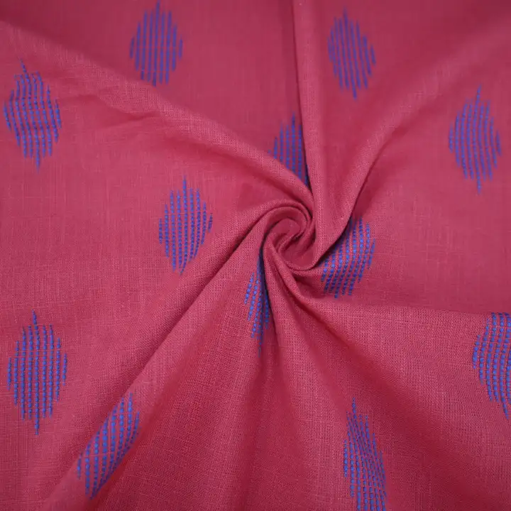 India Fabric for Dresses (Cardigan Open) (Sweater) Cotton Slub Natural Woven Fabric Cotton Red color buy from India wholesaler bulk order at wholesale price free worldwide shipping Alibaba