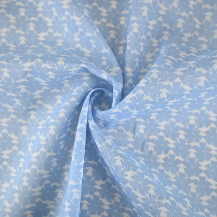 India Fabric for Shirt Cotton Plain Natural Woven Fabric Cotton Blue Print color buy from India wholesaler bulk order at wholesale price free worldwide shipping Alibaba