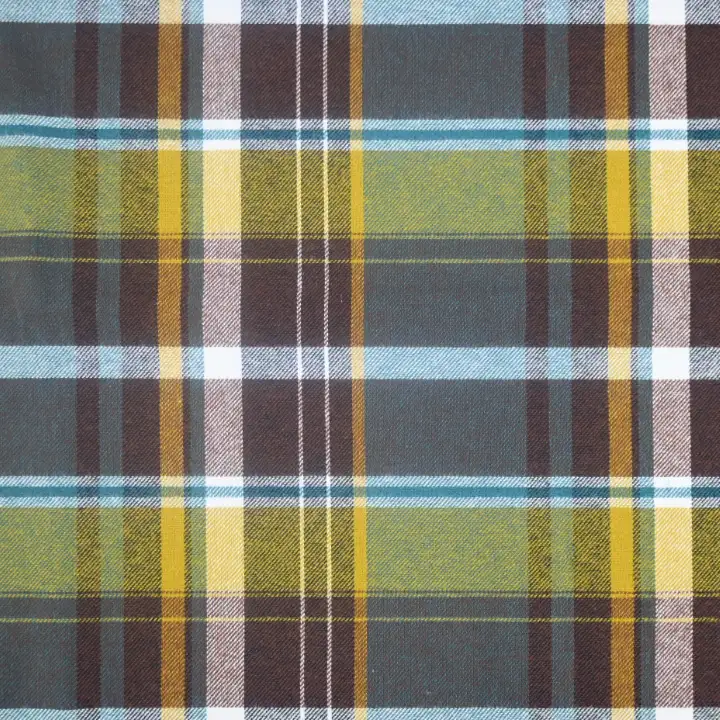 India Fabric for Shirt Cotton YD Flannel Natural Woven Fabric Cotton Green/Brown Check color buy from India wholesaler bulk order at wholesale price free worldwide shipping Alibaba