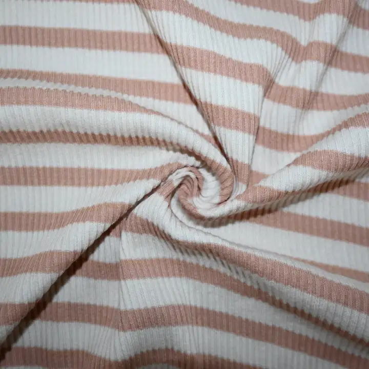 India Fabric for Hoodie Rib Knit Fabric Cotton Peach Stripe color buy from India wholesaler bulk order at wholesale price free worldwide shipping Alibaba