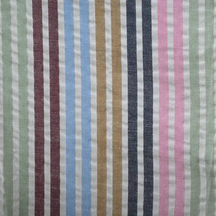 India Fabric for Pajamas Cotton Seersucker Natural Woven Fabric Cotton Multi Color color buy from India wholesaler bulk order at wholesale price free worldwide shipping Alibaba