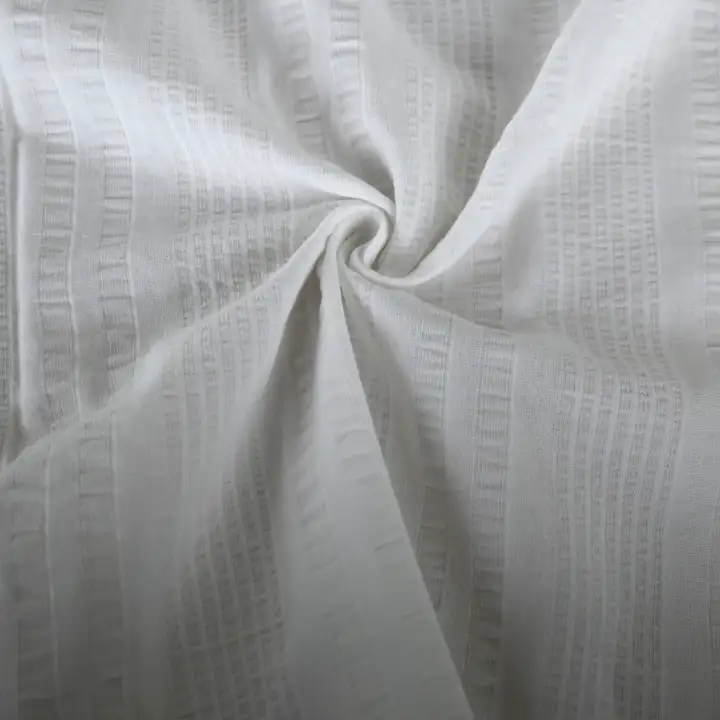 India Fabric for Shirt Cotton Seersucker Natural Woven Fabric Cotton Off White color buy from India wholesaler bulk order at wholesale price free worldwide shipping Alibaba