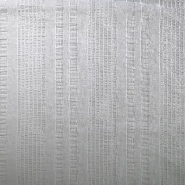 India Fabric for Shirt Cotton Seersucker Natural Woven Fabric Cotton Off White color buy from India wholesaler bulk order at wholesale price free worldwide shipping Alibaba