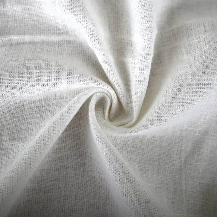 India Fabric for Pajamas Linen/Cotton Plain Natural Woven Fabric Linen Cotton Off White color buy from India wholesaler bulk order at wholesale price free worldwide shipping Alibaba