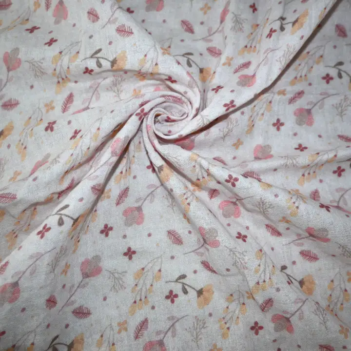 India Fabric for Pajamas Cotton Double Layer Natural Woven Fabric Cotton Flower Printed color buy from India wholesaler bulk order at wholesale price free worldwide shipping Alibaba