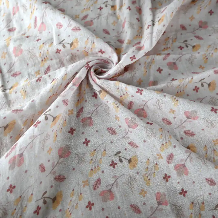 India Fabric for Pajamas Cotton Double Layer Natural Woven Fabric Cotton Flower Printed color buy from India wholesaler bulk order at wholesale price free worldwide shipping Alibaba