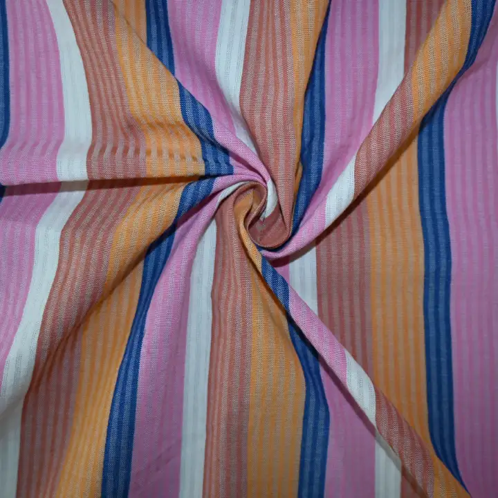 India Fabric for Shirt Cotton Seersucker Natural Woven Fabric Cotton Multi Color color buy from India wholesaler bulk order at wholesale price free worldwide shipping Alibaba