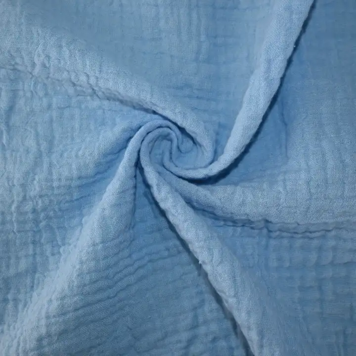 India Fabric for Pajamas Cotton Double Layer Natural Woven Fabric Cotton Blue color buy from India wholesaler bulk order at wholesale price free worldwide shipping Alibaba