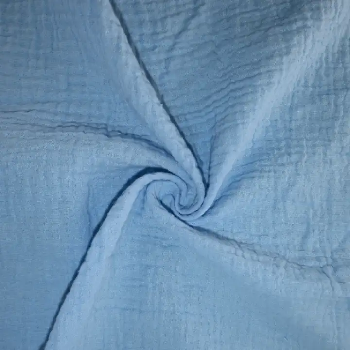 India Fabric for Pajamas Cotton Double Layer Natural Woven Fabric Cotton Blue color buy from India wholesaler bulk order at wholesale price free worldwide shipping Alibaba