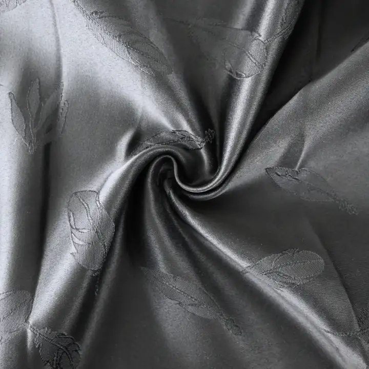 India Fabric for Jackets Polyester Satin Synthetic Woven Fabric Polyester Black color buy from India wholesaler bulk order at wholesale price free worldwide shipping Alibaba