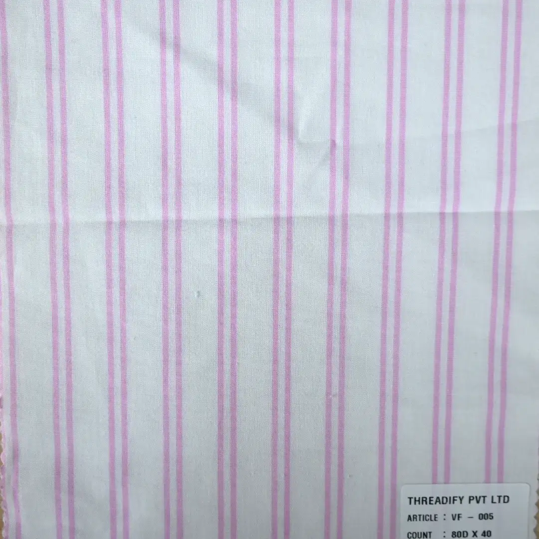 India Fabric for Shirt Cotton Plain Natural Woven Fabric cotton White Pink Stripe color buy from India wholesaler bulk order at wholesale price free worldwide shipping Alibaba