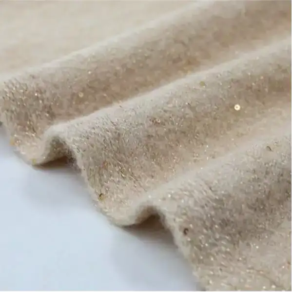 China Yarn for Ladies Vest (Sweater),Open Cardigan (Sweater),Shirt Long Sleeve Button (Sweater),Shirt Long Sleeve Zipper (Sweater) Mossy Yarn Fancy Yarn Wool Anti-pilling acrylic Polyester Metallic fiber Elastane Apricot color buy from China wholesaler bulk order at wholesale price free worldwide shipping Alibaba