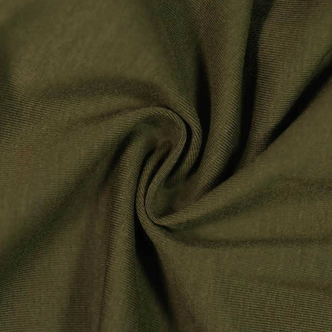 China Fabric for T-Shirt,Polo Shirt,Loungewear Single Jersey Knit Fabric Modal Cotton Spandex army green color buy from China wholesaler bulk order at wholesale price free worldwide shipping Alibaba