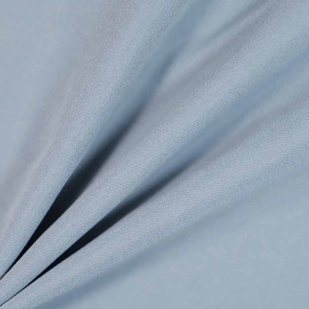 China Fabric for Trench Coat,Backless Beach Dress,Puff Sleeve Ruched Dress Twill Woven Blended Fabric Polyester grey blue color buy from China wholesaler bulk order at wholesale price free worldwide shipping Alibaba