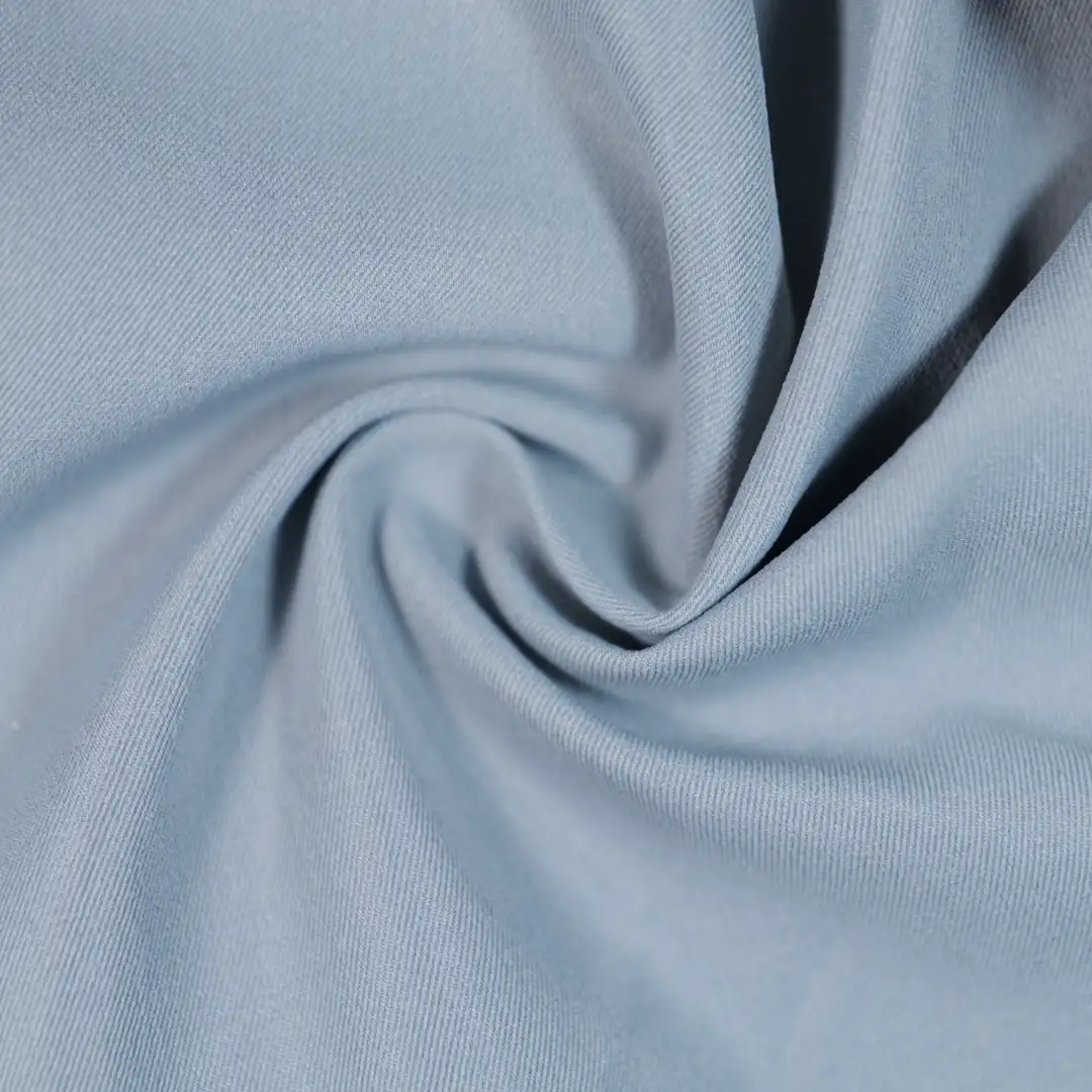 China Fabric for Trench Coat,Backless Beach Dress,Puff Sleeve Ruched Dress Twill Woven Blended Fabric Polyester grey blue color buy from China wholesaler bulk order at wholesale price free worldwide shipping Alibaba