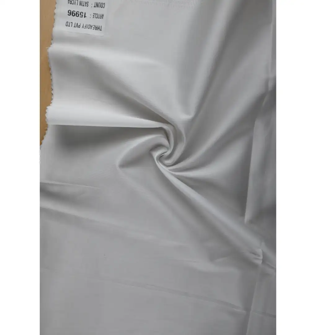 India Fabric for Shirt Cotton Plain Natural Woven Fabric COTTON SPANDEX WHITE color buy from India wholesaler bulk order at wholesale price free worldwide shipping Alibaba