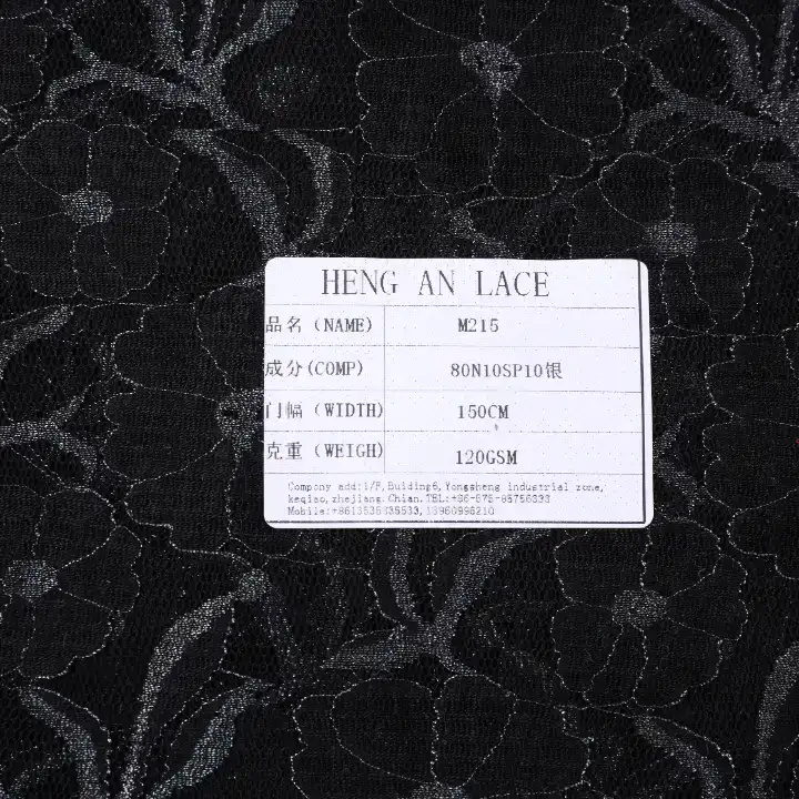 China Fabric for Shirt,Blouse,Skirt Lace Knit Fabric Nylon Spandex Lurex black color buy from China wholesaler bulk order at wholesale price free worldwide shipping Alibaba