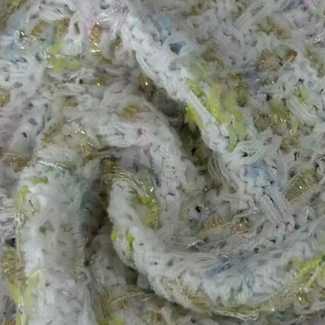 China Yarn for Open Cardigan (Sweater),Single Button Cardigan (Sweater,Girls Knitted Polo Shirt (Sweater) Mossy Yarn Fancy Yarn Recycled Polyester White color buy from China wholesaler bulk order at wholesale price free worldwide shipping Alibaba