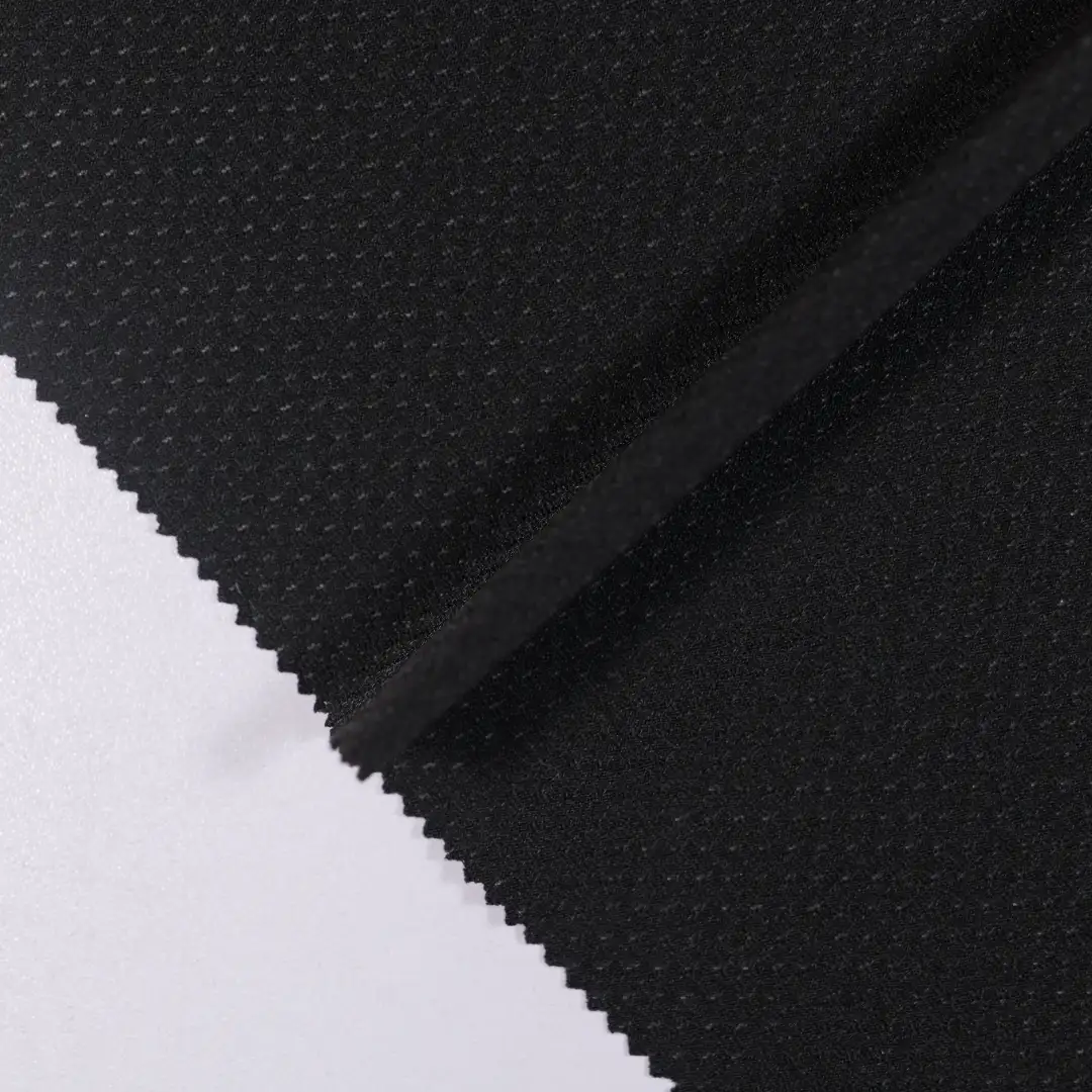 China Fabric for T-Shirt,Polo Shirt Mesh Knit Fabric Nylon Spandex black color buy from China wholesaler bulk order at wholesale price free worldwide shipping Alibaba