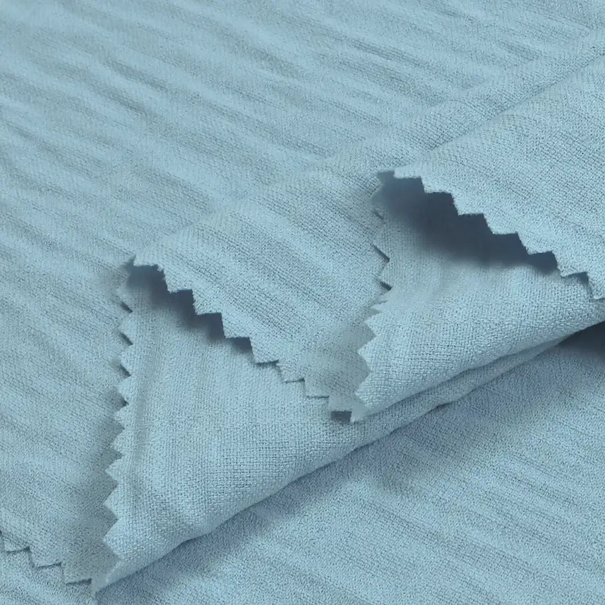 China Fabric for Shirt,Pants,Crop Top,Skirt,Shorts Four-way Stretch (Bi-Stretch) Synthetic Woven Fabric Polyester blue color buy from China wholesaler bulk order at wholesale price free worldwide shipping Alibaba