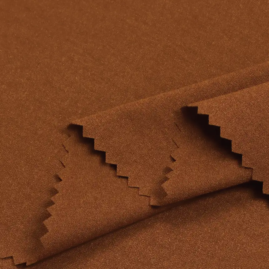 China Fabric for Shirt,Pants,Skirt,Gathered Strappy Mini Dress Four-way Stretch (Bi-Stretch) Synthetic Woven Fabric Polyester brown color buy from China wholesaler bulk order at wholesale price free worldwide shipping Alibaba