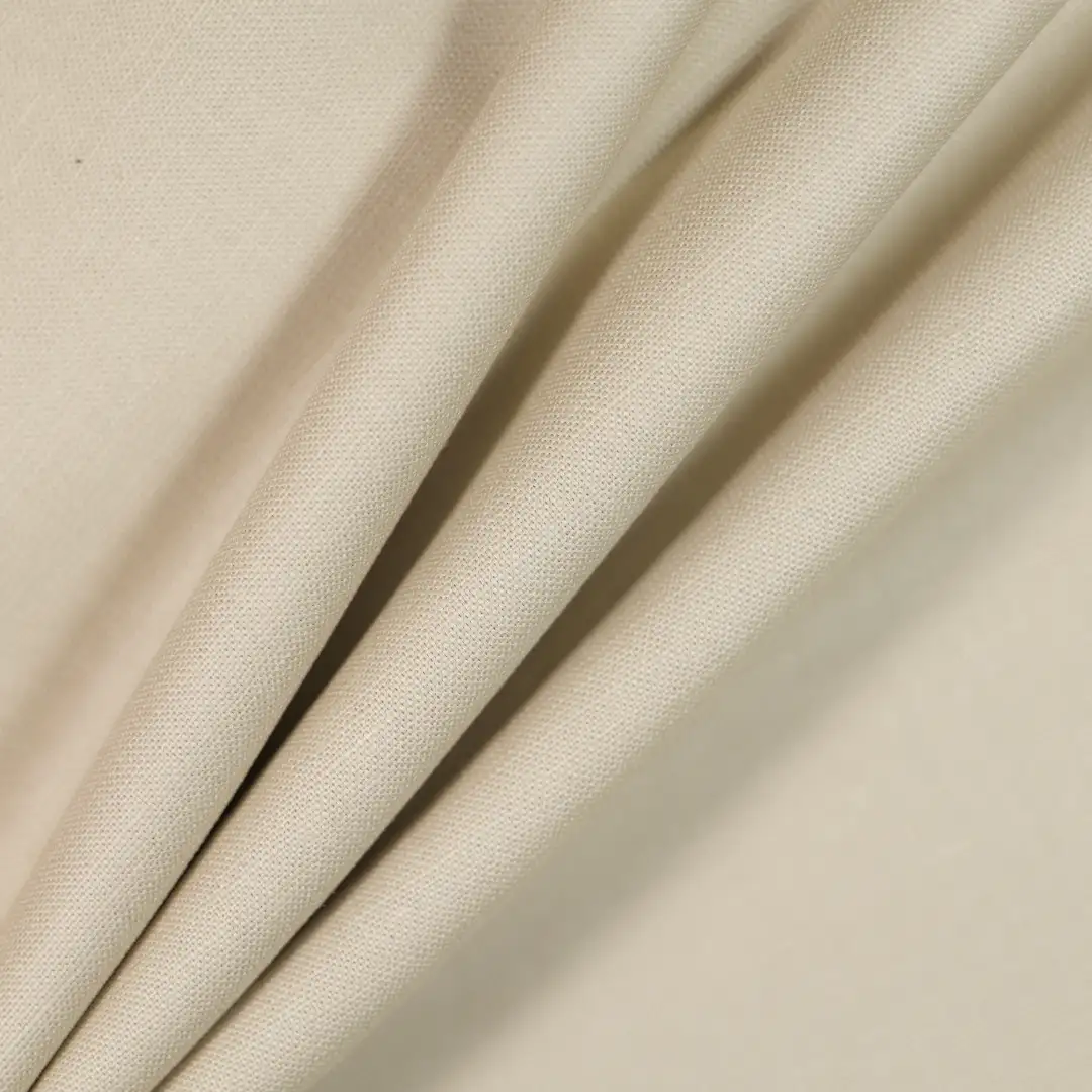 China Fabric for Shirt,Pants,Crop Top,Skirt Linen/Cotton Plain Natural Woven Fabric Cotton Linen beige color buy from China wholesaler bulk order at wholesale price free worldwide shipping Alibaba