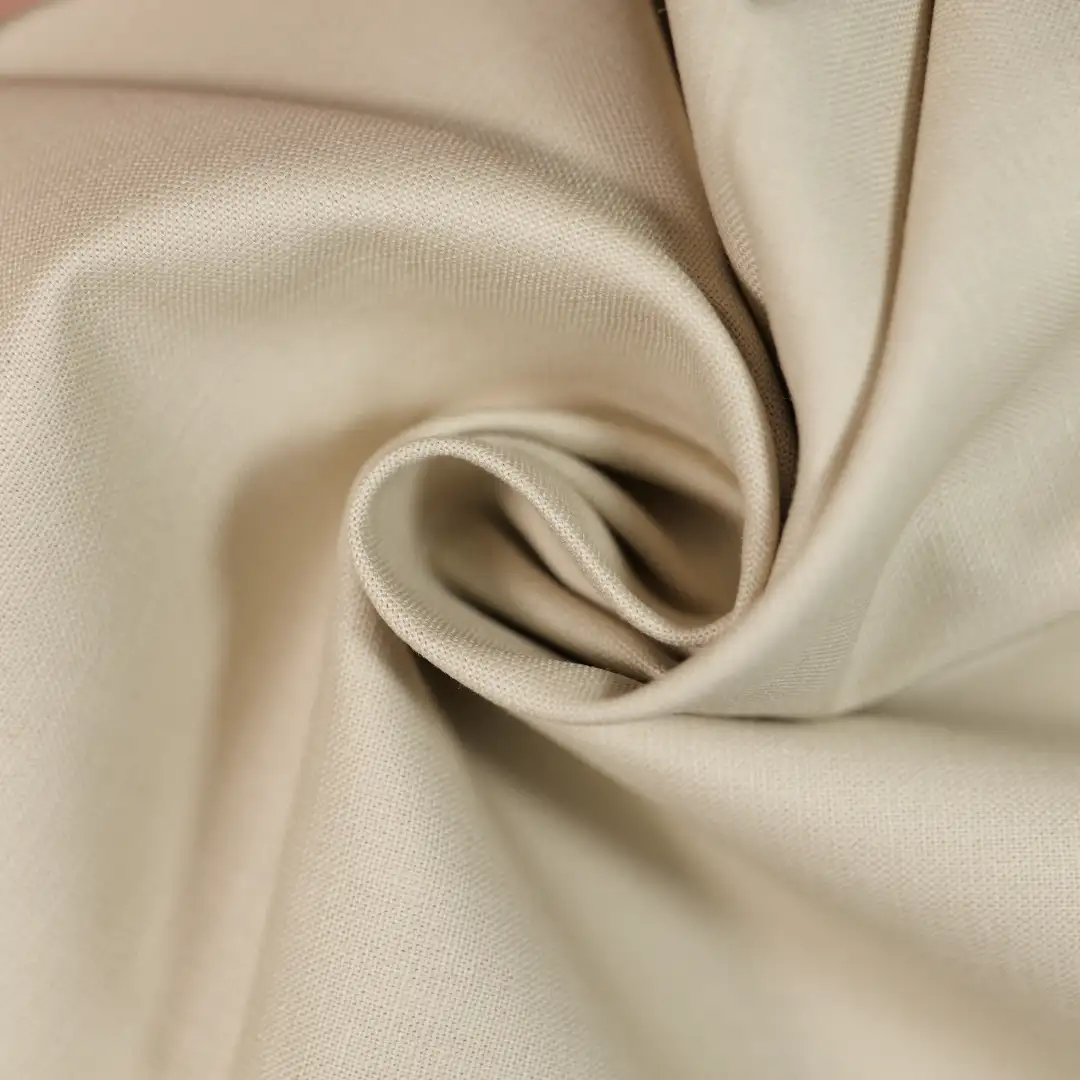 China Fabric for Shirt,Pants,Crop Top,Skirt Linen/Cotton Plain Natural Woven Fabric Cotton Linen beige color buy from China wholesaler bulk order at wholesale price free worldwide shipping Alibaba