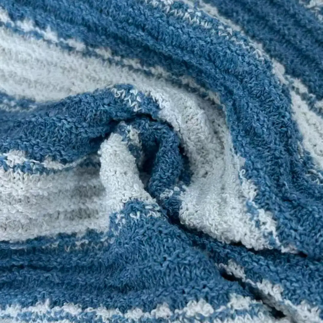 China Yarn for Ladies Vest (Sweater),Open Cardigan (Sweater),Polo T-shirt (Sweater),Roll Neck Jumper (Sweater),Womens Drop Shoulder Roll Neck Jumper (Sweater) Boucle Yarn Fancy Yarn Recycled Polyester BCI Cotton Blue white color buy from China wholesaler bulk order at wholesale price free worldwide shipping Alibaba