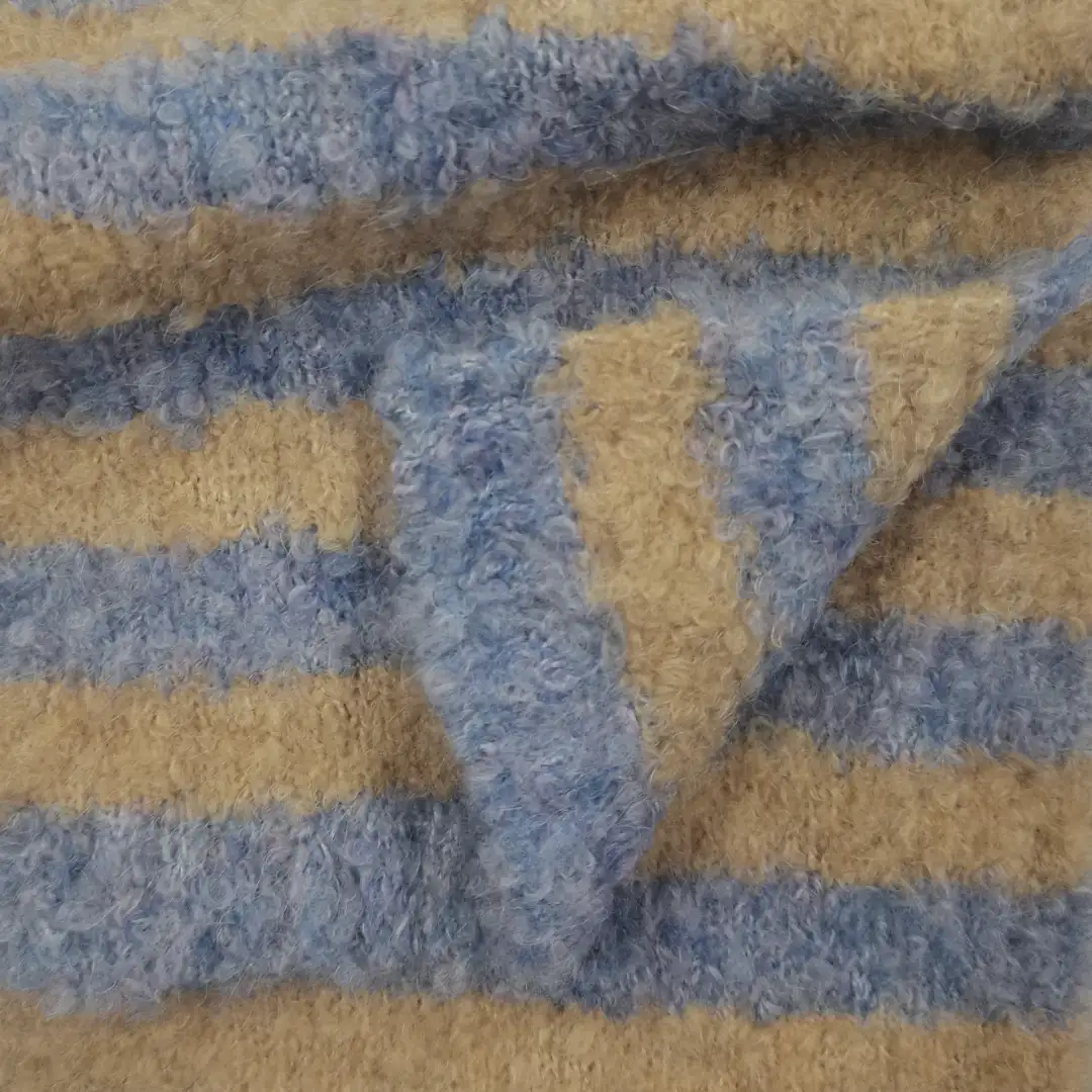 China Yarn for Open Cardigan (Sweater),Full-Zipper Cardigan (Sweater),Knitted Jacket (Sweater),Kids Crew-Neck Cardigan (Sweater) Boucle Yarn Fancy Yarn Recycled Polyester Polyester Acrylic Wool Spandex Camel+Blue color buy from China wholesaler bulk order at wholesale price free worldwide shipping Alibaba