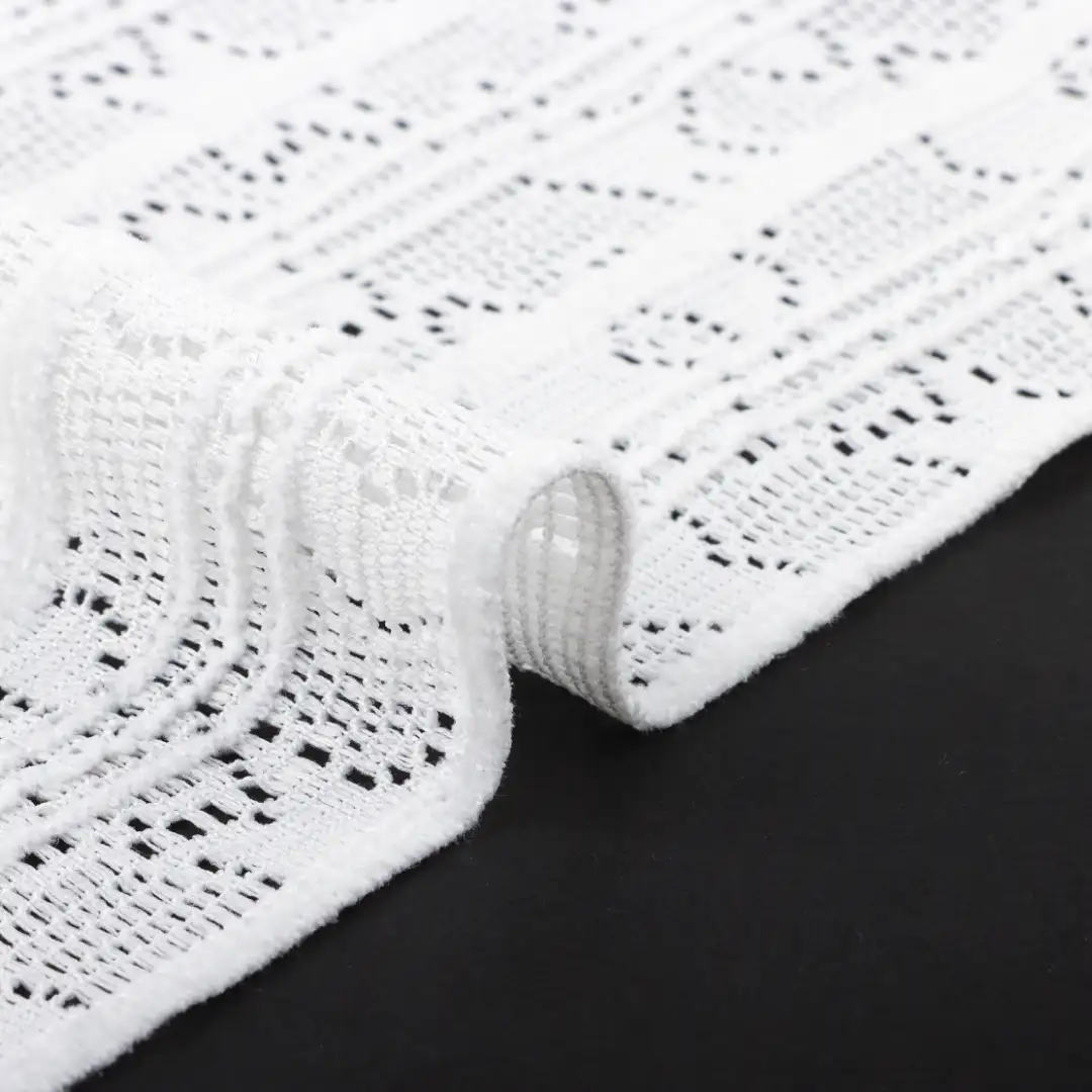 China Fabric for Shirt,Tank Top,Blouse,Skirt,Shorts Lace Knit Fabric Polyester Spandex white color buy from China wholesaler bulk order at wholesale price free worldwide shipping Alibaba