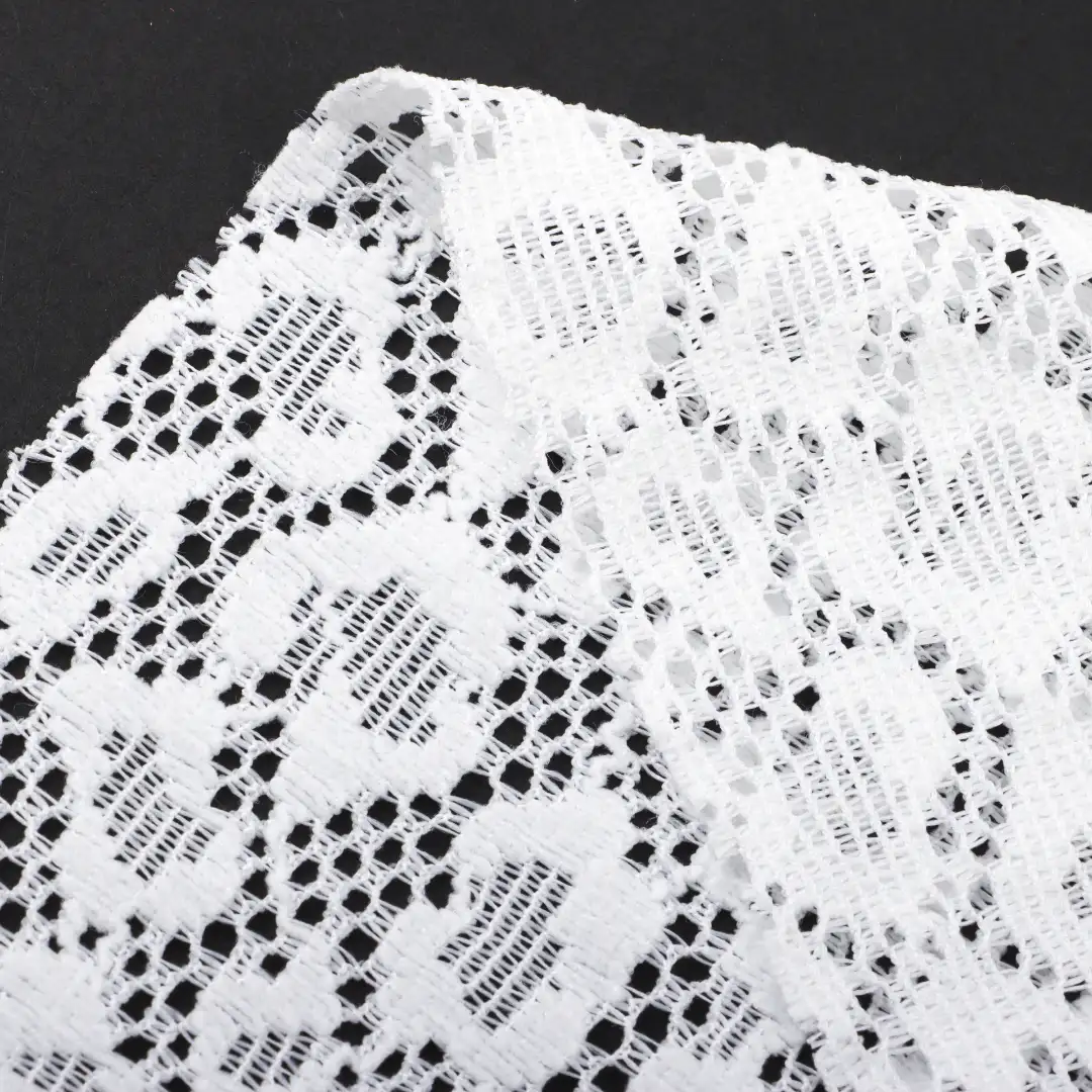 China Fabric for Shirt,Tank Top,Blouse,Skirt,Shorts Lace Knit Fabric Polyester Spandex white color buy from China wholesaler bulk order at wholesale price free worldwide shipping Alibaba
