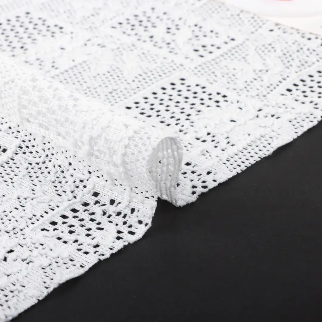 China Fabric for Shirt,Tank Top,Blouse,Skirt,Shorts Lace Knit Fabric Polyester Spandex white color buy from China wholesaler bulk order at wholesale price free worldwide shipping Alibaba