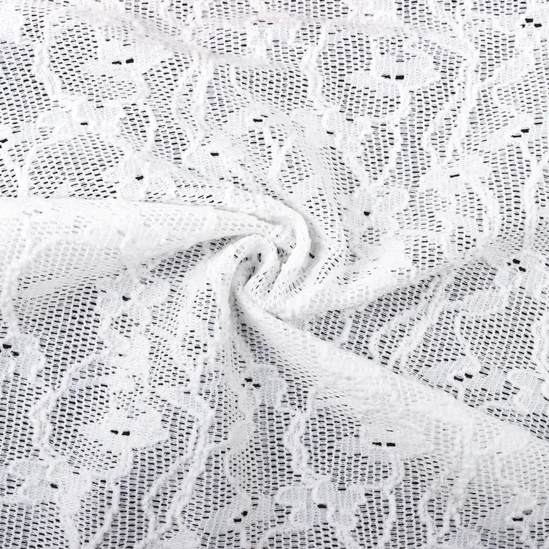 China Fabric for Tank Top,Blouse,Skirt,Shorts Lace Knit Fabric Polyester Spandex white color buy from China wholesaler bulk order at wholesale price free worldwide shipping Alibaba