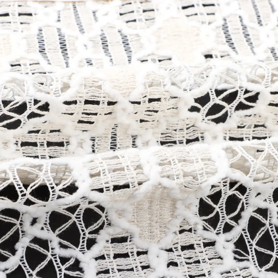 China Fabric for Shirt,Tank Top,Blouse,Skirt,Shorts Lace Knit Fabric Polyester Cotton off-white color buy from China wholesaler bulk order at wholesale price free worldwide shipping Alibaba