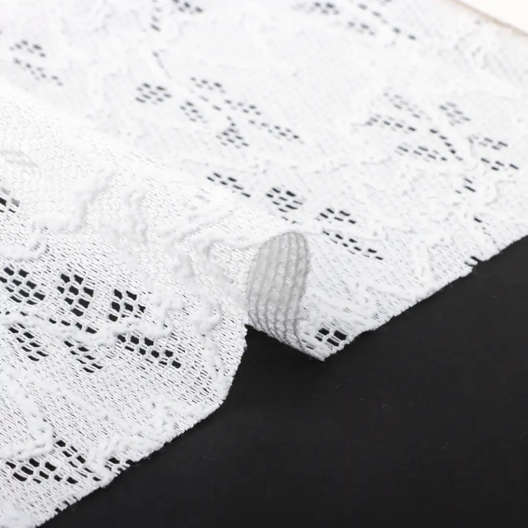 China Fabric for Shirt,Tank Top,Blouse,Skirt,Shorts Lace Knit Fabric Polyester Spandex white color buy from China wholesaler bulk order at wholesale price free worldwide shipping Alibaba