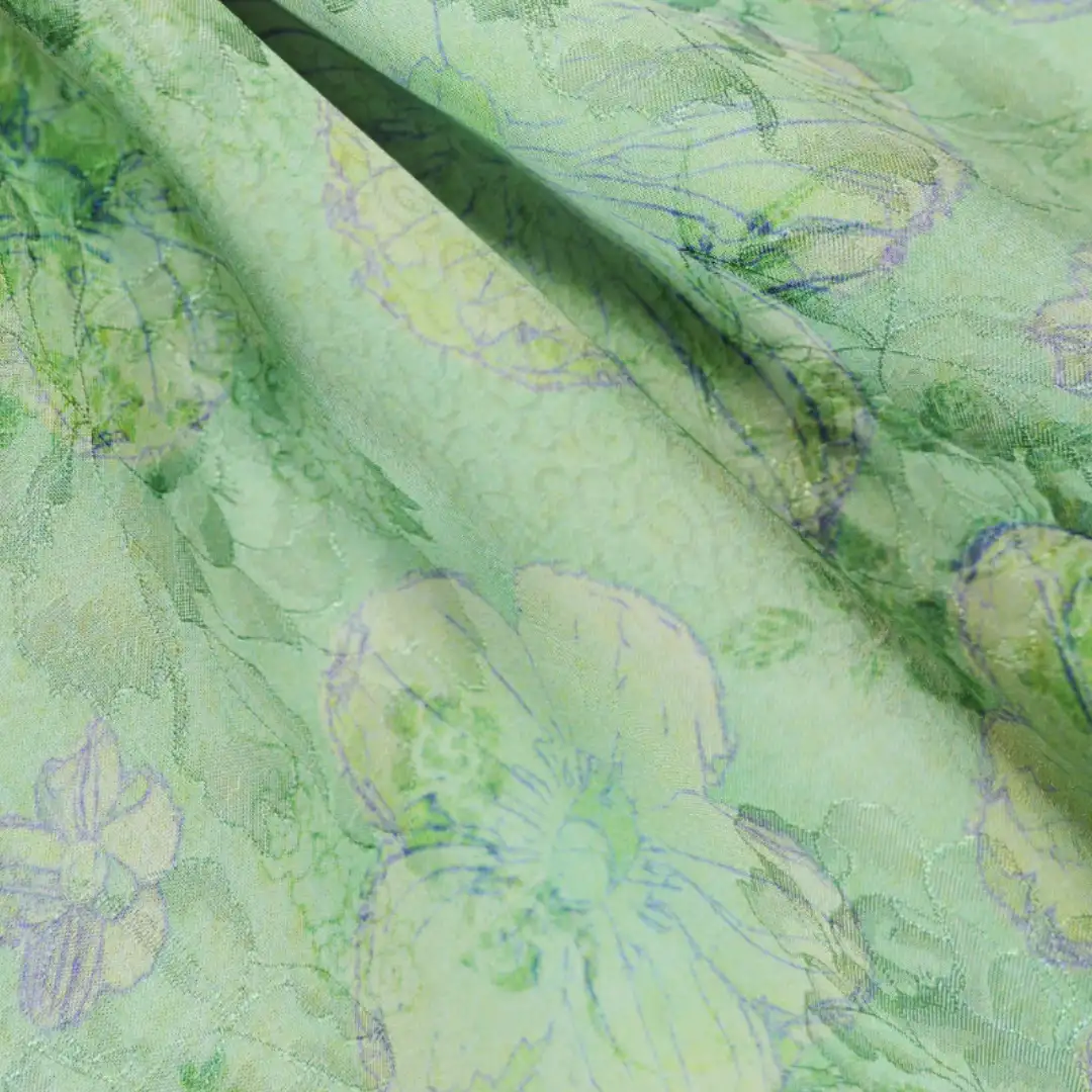 China Fabric for Shirt,Skirt Jacquard Synthetic Woven Fabric Viscose green color buy from China wholesaler bulk order at wholesale price free worldwide shipping Alibaba