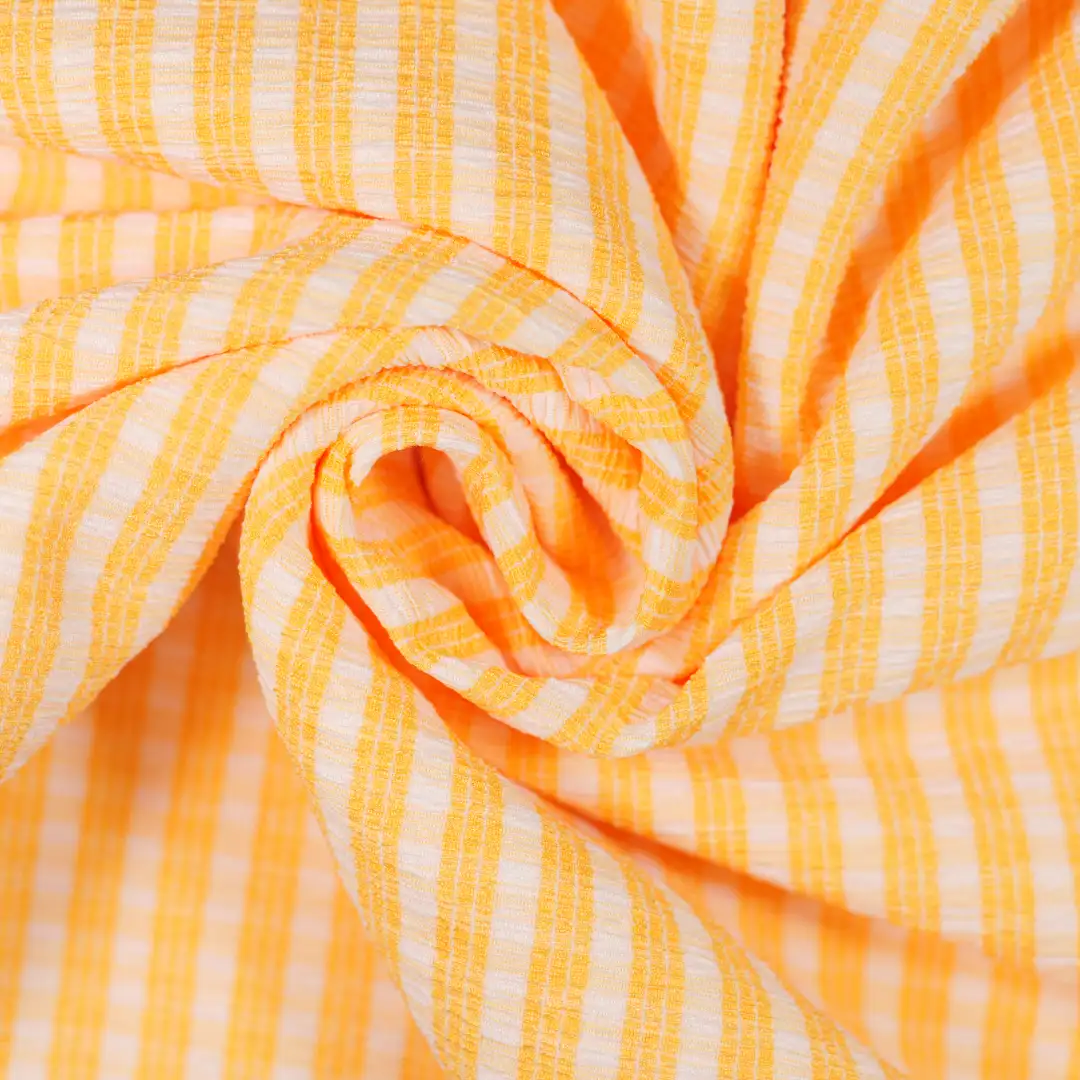 China Fabric for Shirt,Skirt,Puff Sleeve Ruched Dress,Puffball Strappy Dress Yarn-dyed fabric Knit Fabric Spandex Polyester yellow color buy from China wholesaler bulk order at wholesale price free worldwide shipping Alibaba
