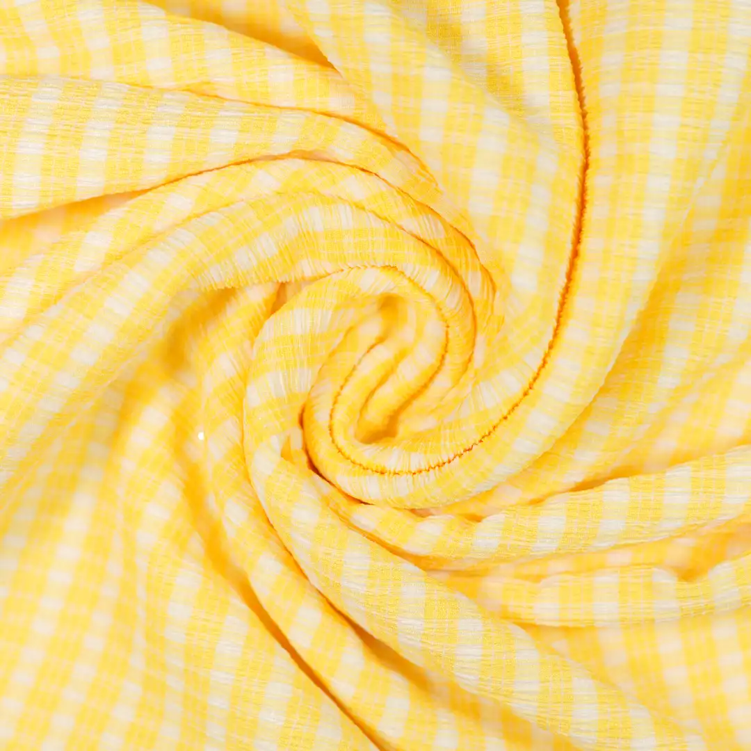 China Fabric for Shirt,Crop Top,Skirt,Girls Edge Trim Tank Dress Yarn-dyed fabric Knit Fabric Polyester Spandex yellow color buy from China wholesaler bulk order at wholesale price free worldwide shipping Alibaba