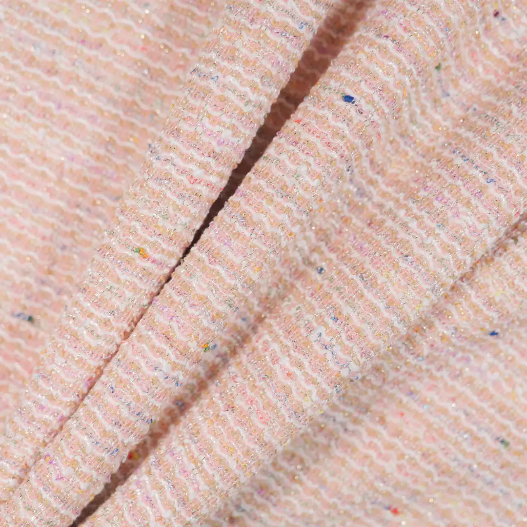 China Fabric for Shirt,Jackets,Crop Top,Skirt,Shorts Jacquard Knit Fabric Polyester Elastane Lurex beige color buy from China wholesaler bulk order at wholesale price free worldwide shipping Alibaba