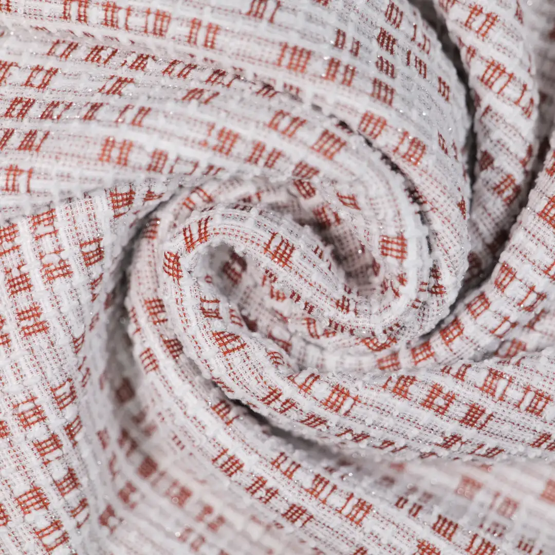 China Fabric for Skirt,Suit,Uniform,Kids Puff Sleeve Tier Dress,Womens Belted Balloon Skirt Jacquard Knit Fabric Polyester Lurex Spandex pink color buy from China wholesaler bulk order at wholesale price free worldwide shipping Alibaba