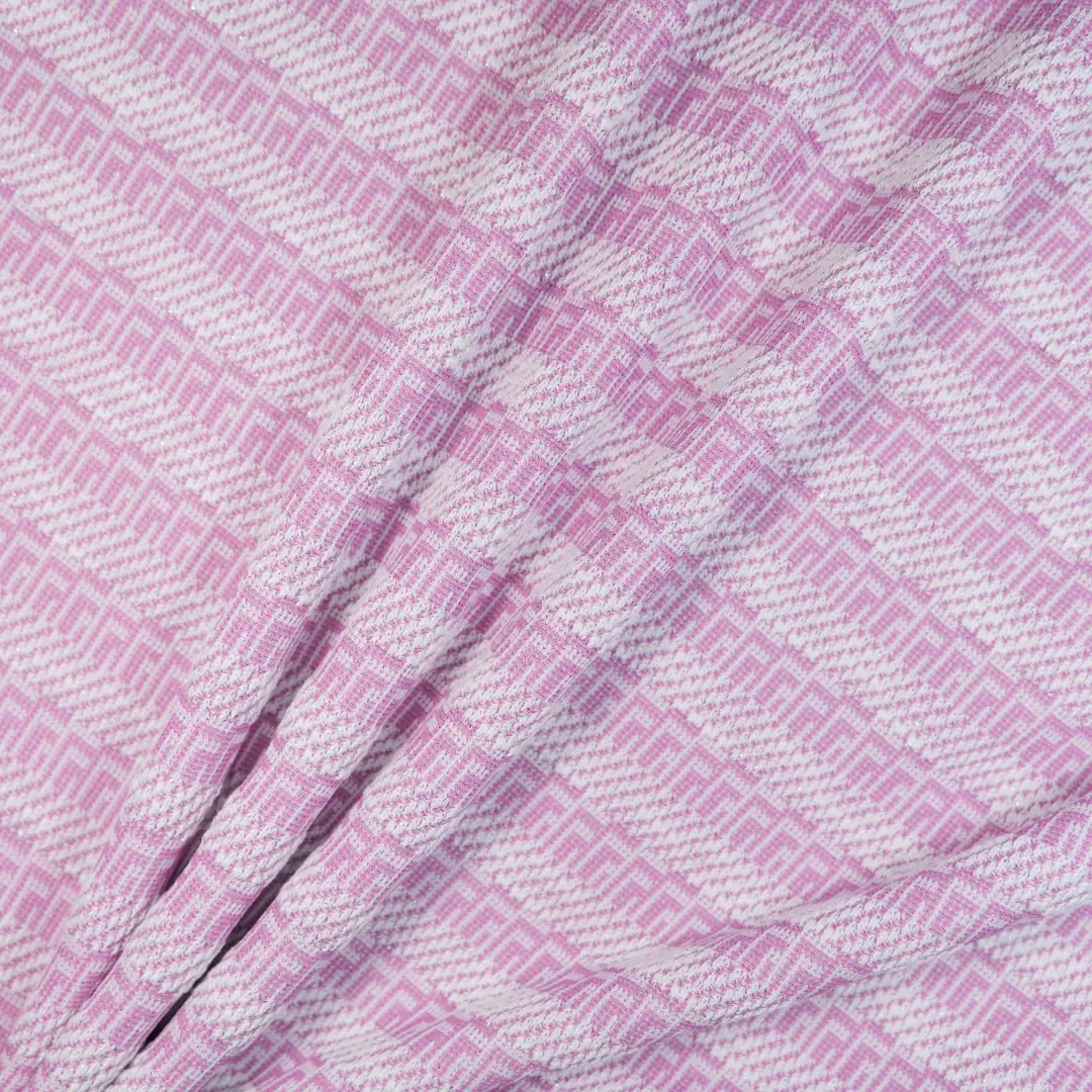 China Fabric for Skirt,Hoodie,Womens Adjustable Strap Midi Pinafore Dress,Womens Asymmetrical Ruffled Skirt,Womens Belted Balloon Skirt Yarn-dyed fabric Knit Fabric Polyester Spandex Lurex pink color buy from China wholesaler bulk order at wholesale price free worldwide shipping Alibaba